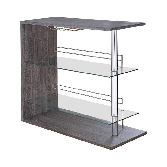 Prescott Rectangular 2-shelf Bar Unit Grey image