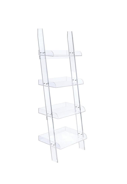 Amaturo 4-shelf Ladder Bookcase Clear