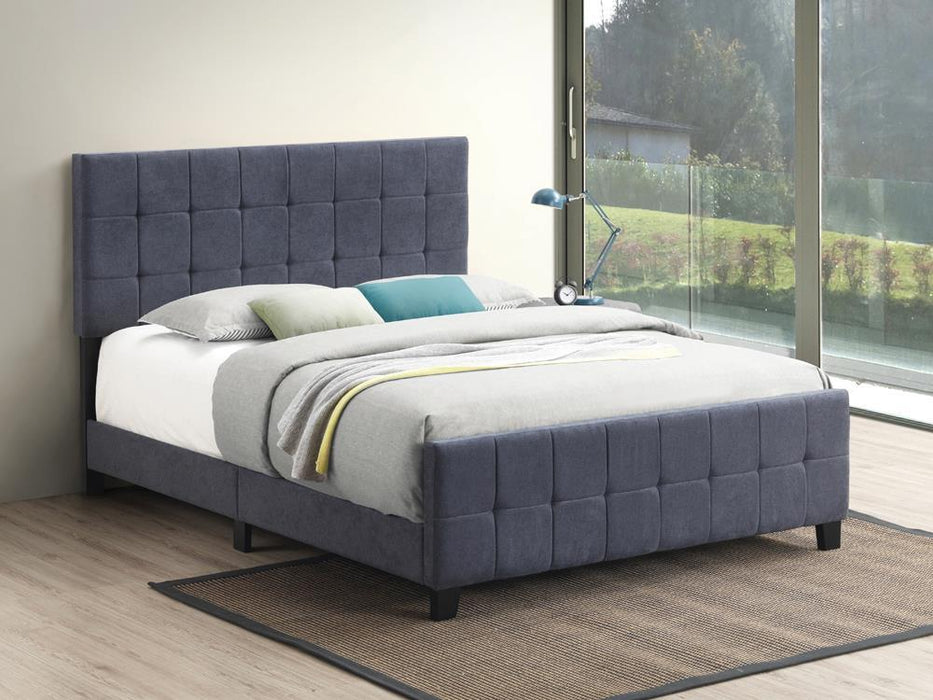 Fairfield Queen Upholstered Panel Bed Dark Grey