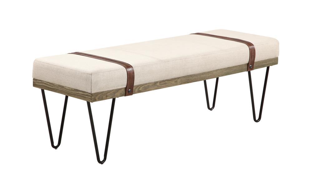 Austin Upholstered Bench Beige and Black