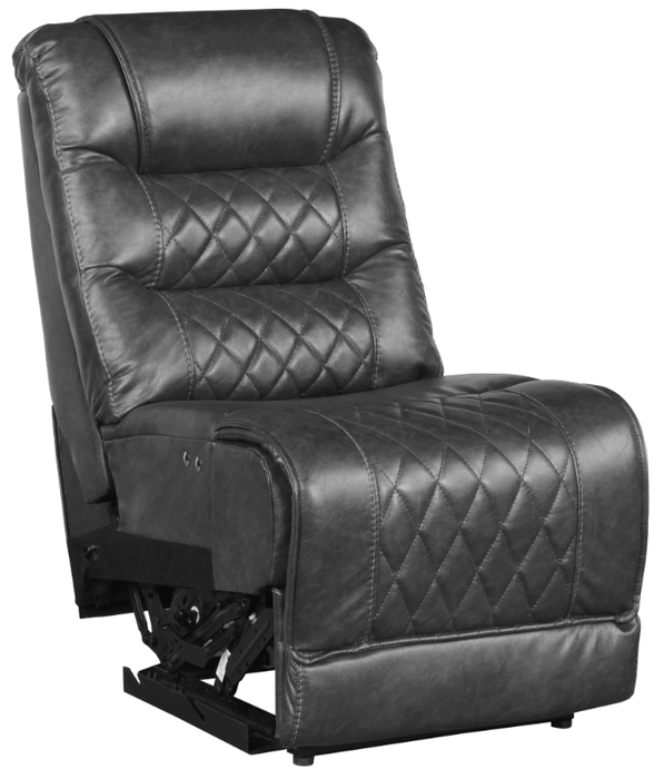 Putnam Power Armless Reclining Chair in Gray 9405GY-ARPW