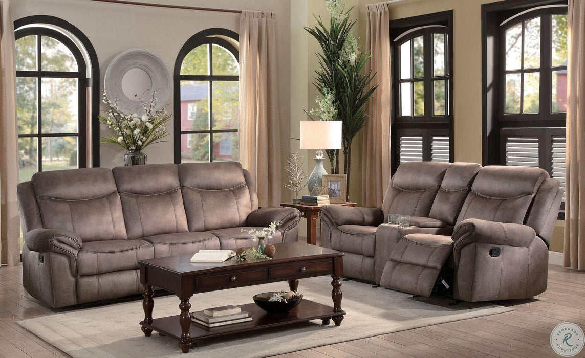 Aram Double Glider Reclining Loveseat in Dark Brown 8206NF-2