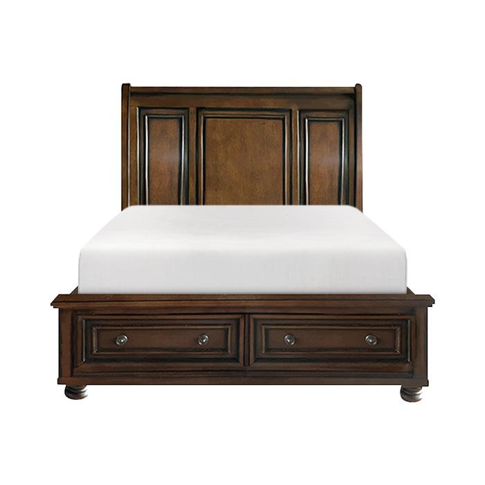 Cumberland Full Sleigh Platform Bed with Footboard Storage in Brown Cherry 2159F-1* image